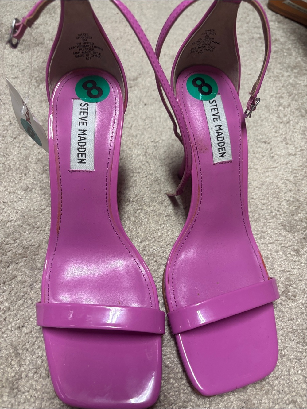Steve Madden Hot Pink Patent Slingback Block Heels